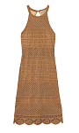 TWINSET: Ажурное платье из хлопка и льна
