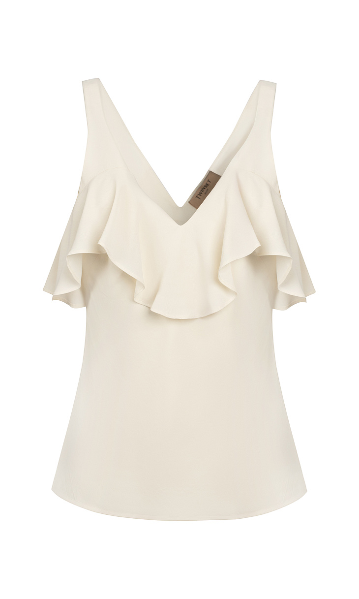 TWINSET: Топ с оборками