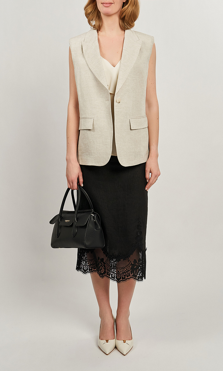 TWINSET: Льняной жилет с люрексом