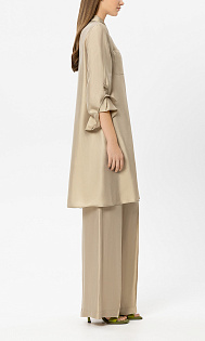 Платье-рубашка с шелком