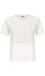 TWINSET: Футболка с кружевом