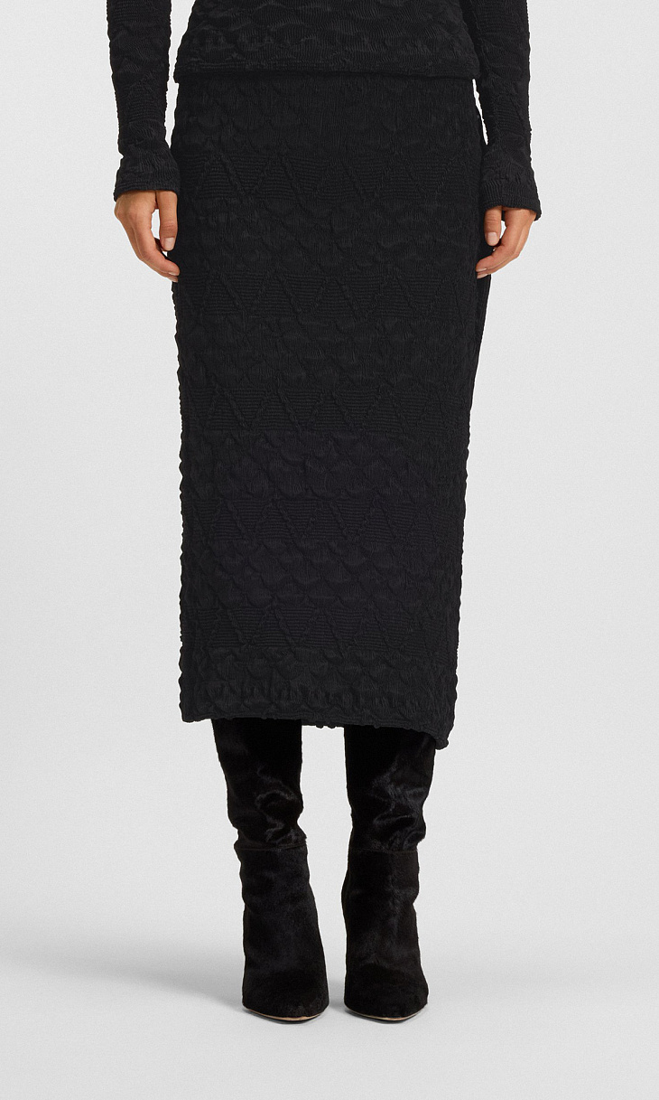 HUGO BOSS: Юбка с плиссированным узором