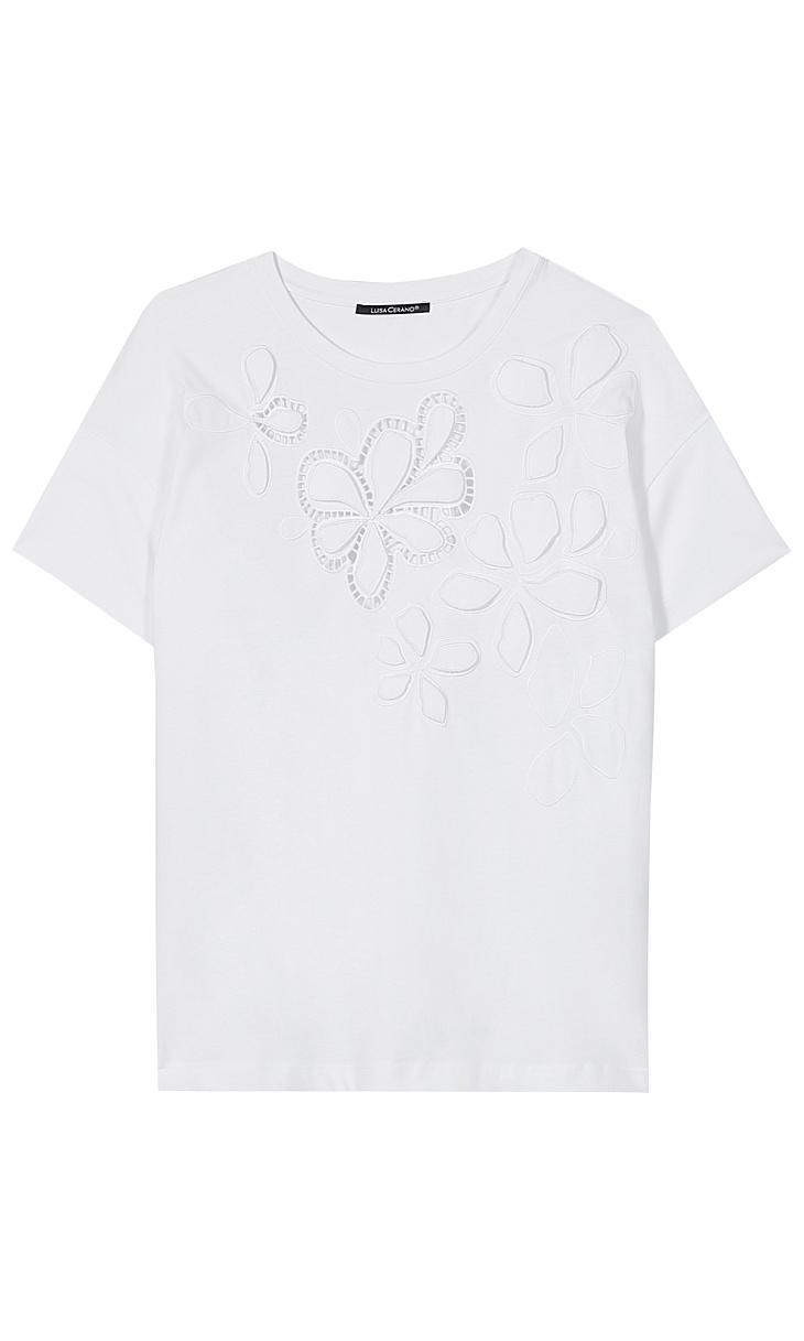 LUISA CERANO: Футболка с вышивкой