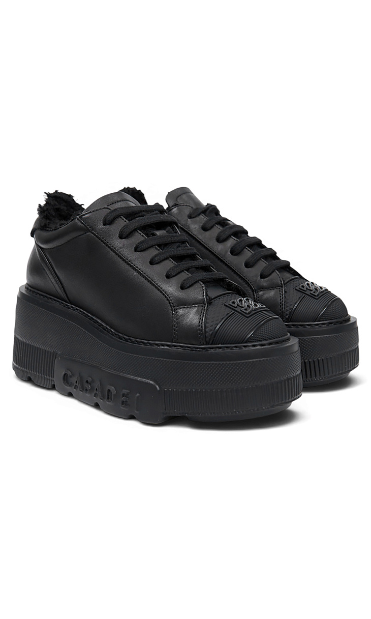 CASADEI: Кожаные кеды с мехом