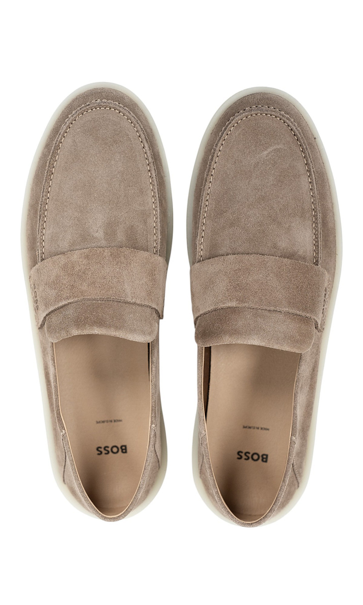 HUGO BOSS: Слипоны из замши