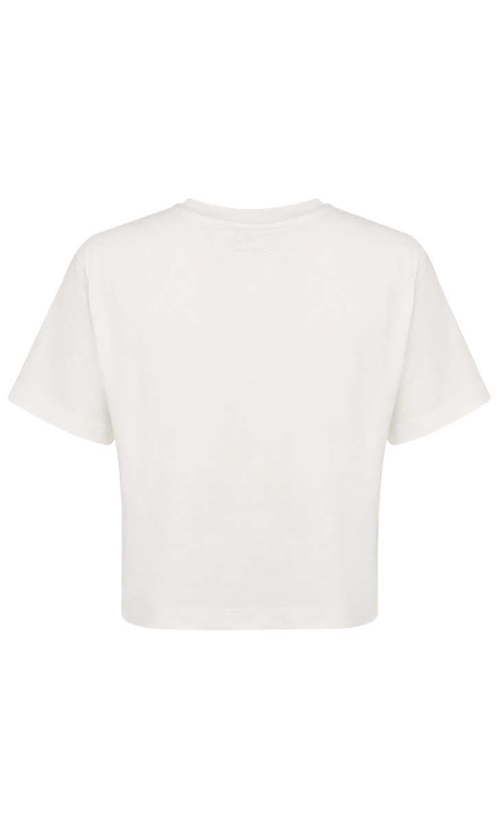 TWINSET: Укороченная футболка с вышивкой