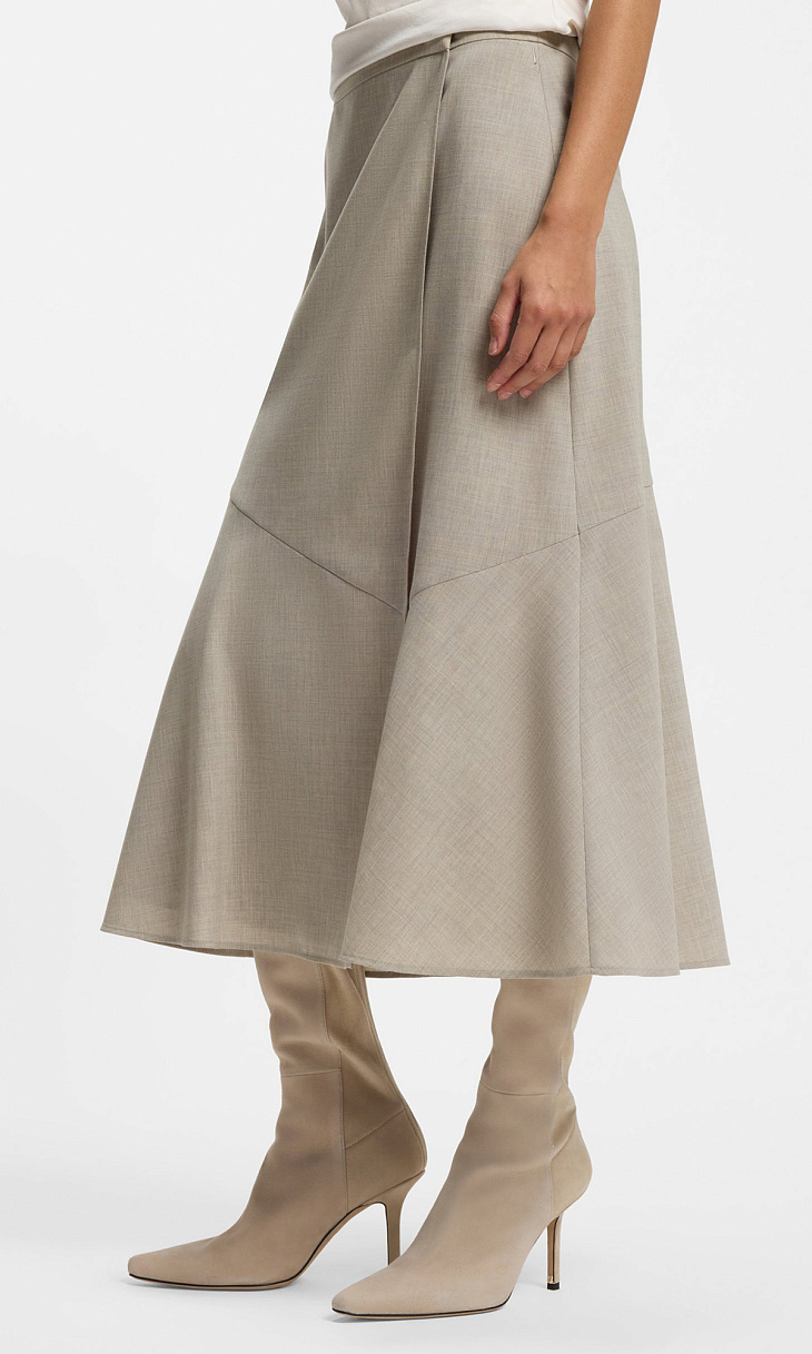 HUGO BOSS: Юбка из меланжевой шерсти