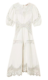 Льняное платье с кружевом