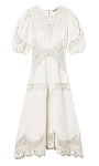 TWINSET: Льняное платье с кружевом