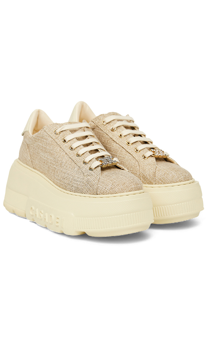 CASADEI: Кеды с люрексом и стразами