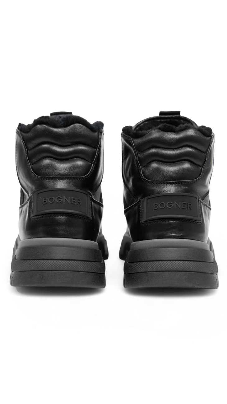 BOGNER: Кожаные ботинки с мехом