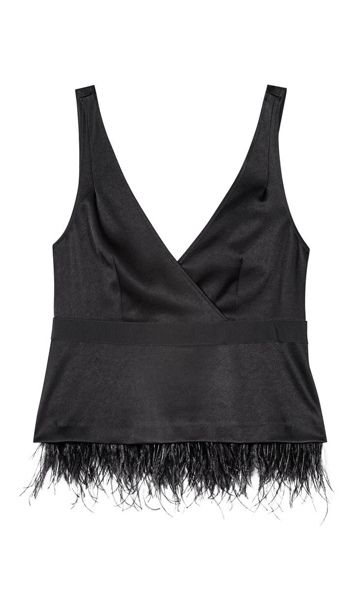 LUISA CERANO: Топ с перьями