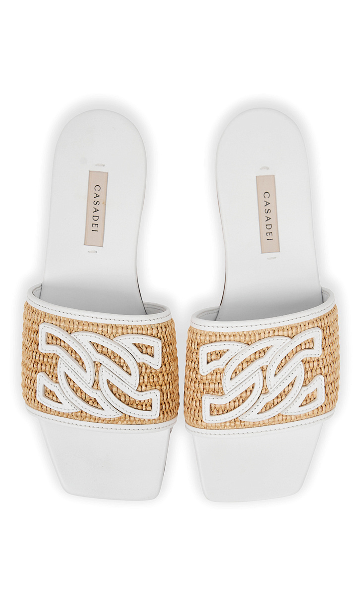 CASADEI: Шлепанцы из кожи и текстиля