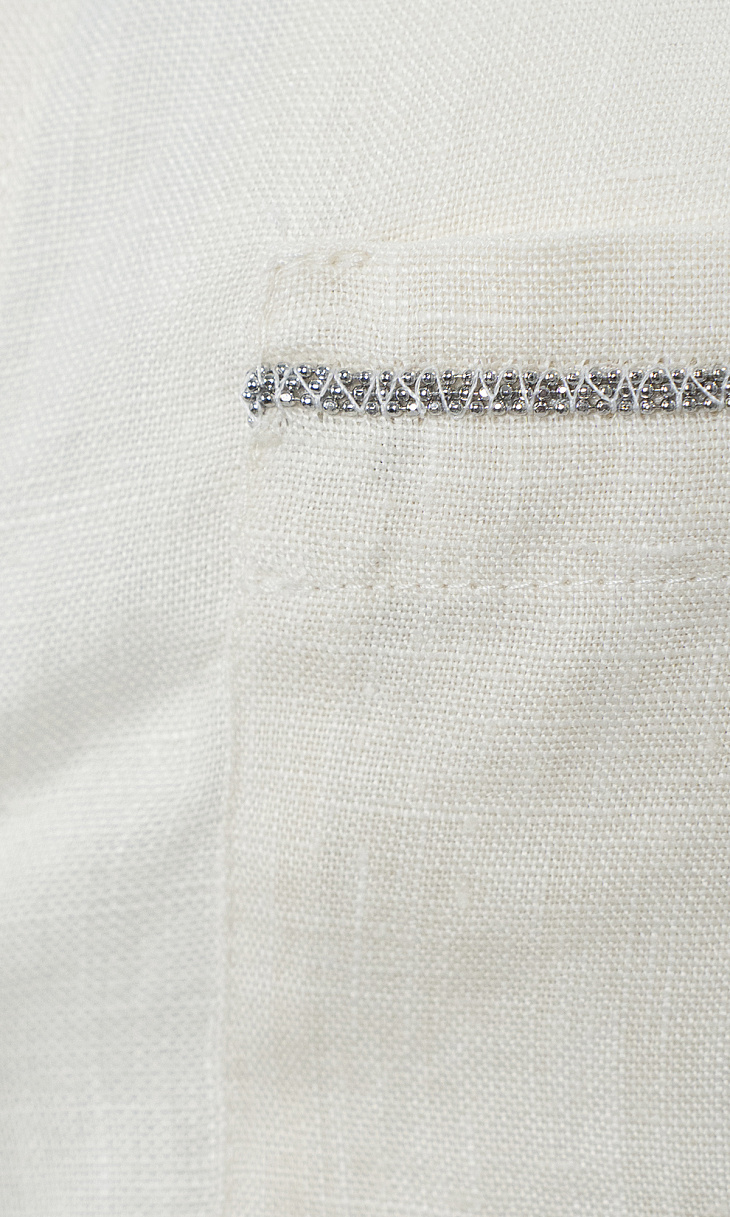 ANDRE MAURICE: Платье-рубашка из льна