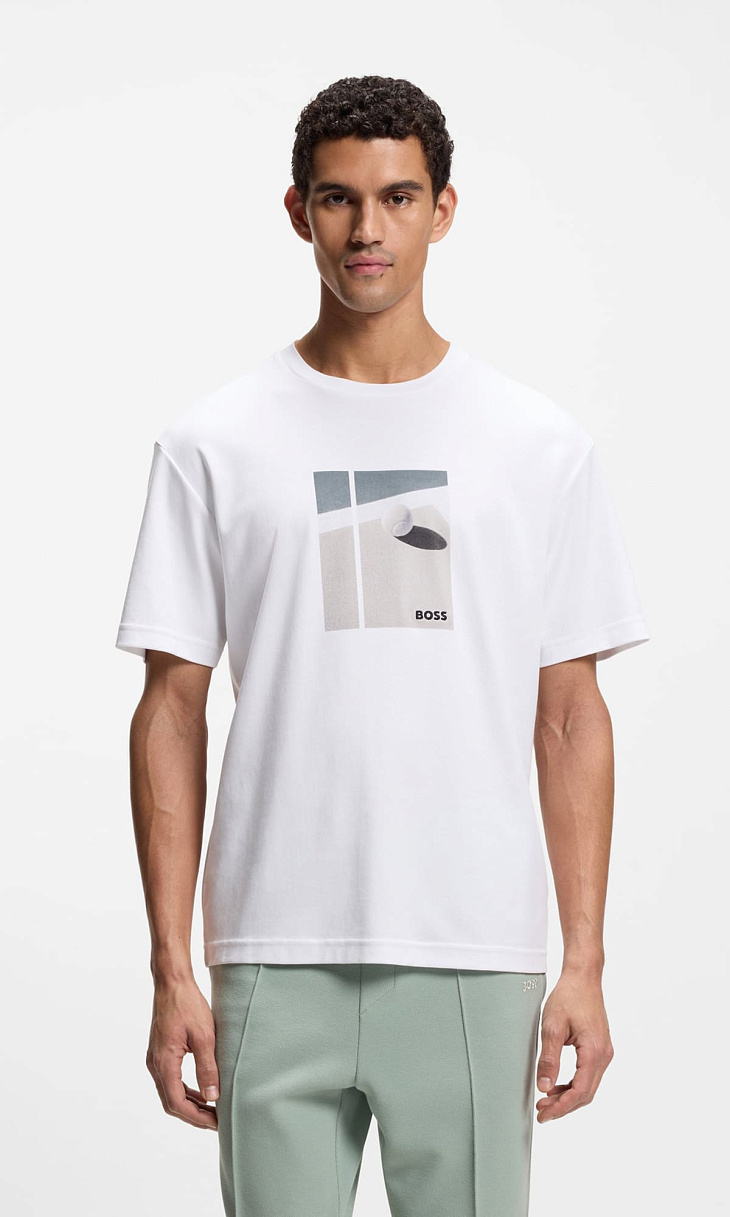 HUGO BOSS: Футболка с принтом