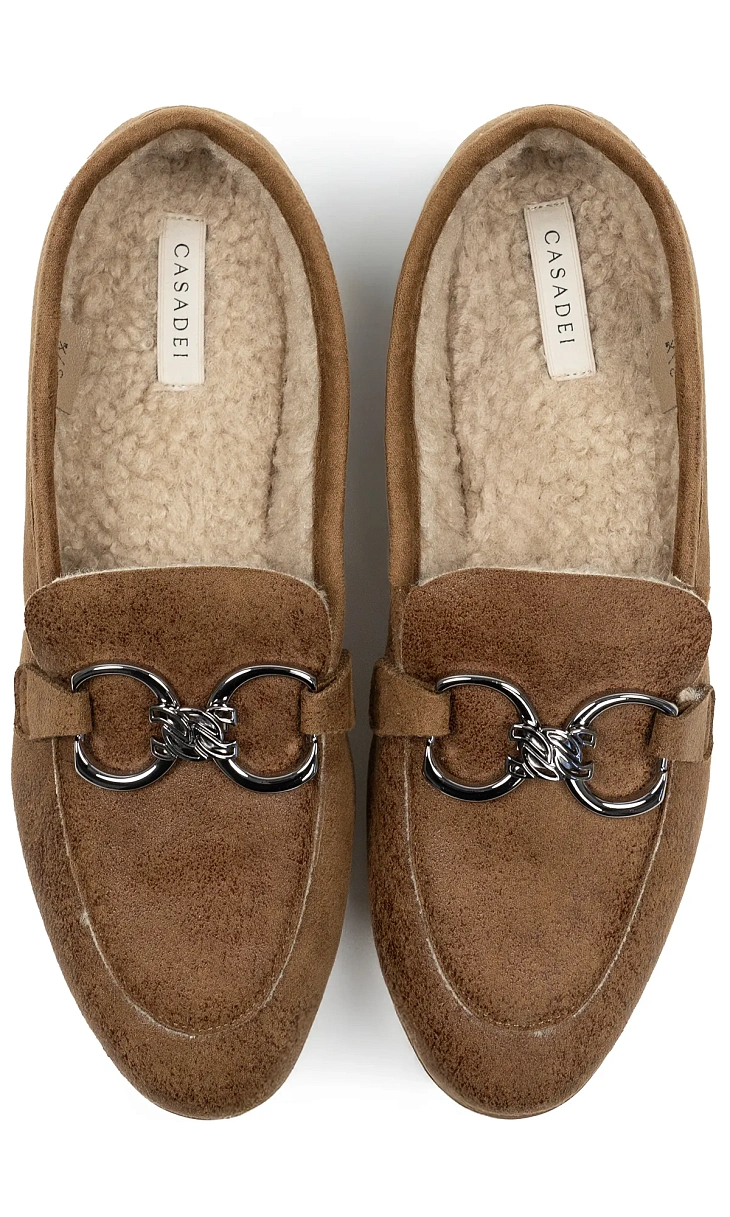 CASADEI: Лоферы с мехом