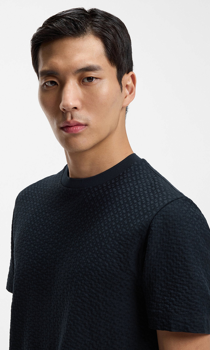 HUGO BOSS: Футболка с жаккардовым узором