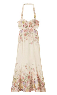 Льняное платье с принтом