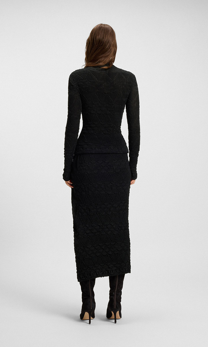 HUGO BOSS: Водолазка с плиссированным узором