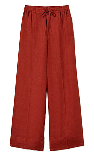 Льняные брюки с вышивкой