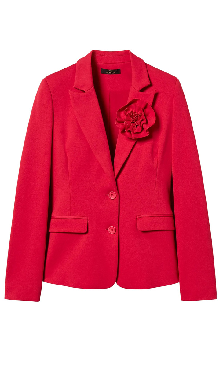 TWINSET: Пиджак с цветочной брошью