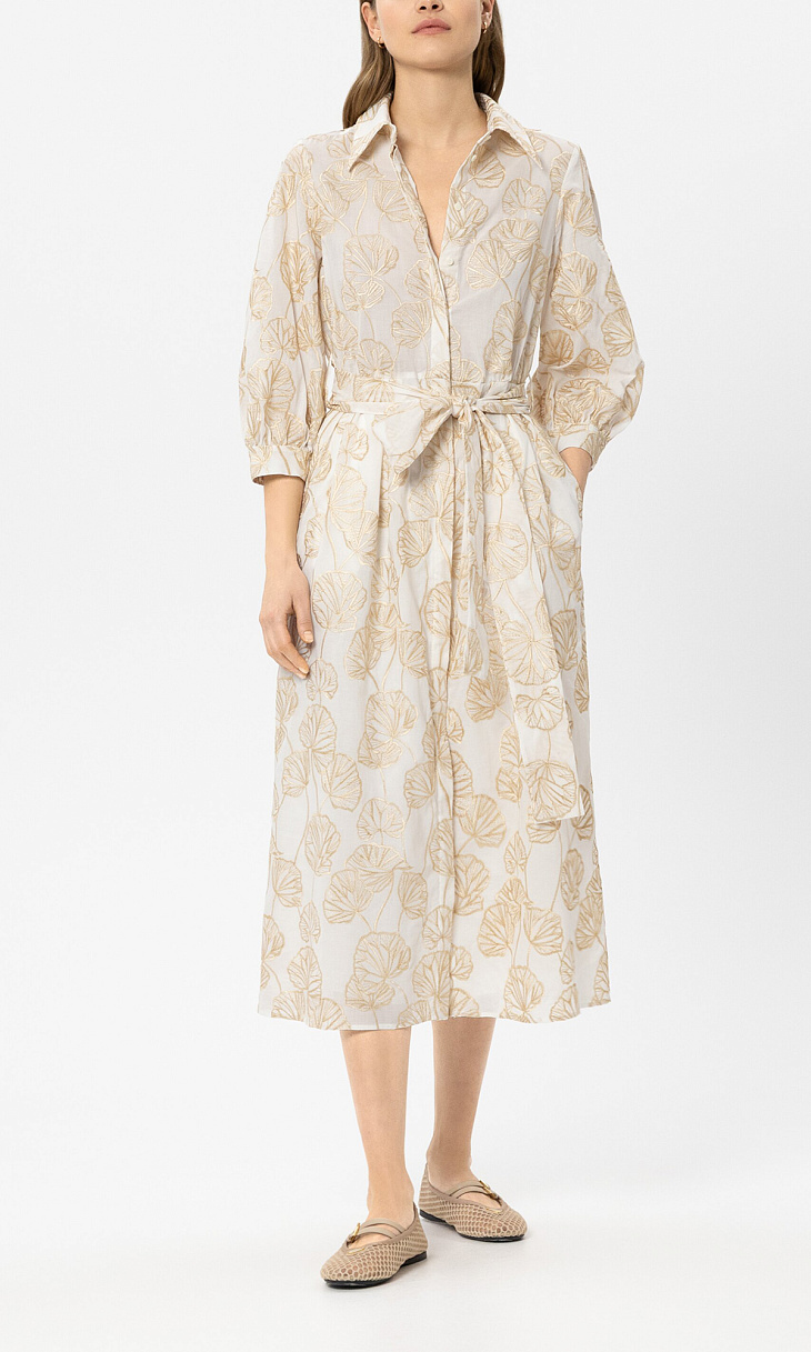 LUISA CERANO: Платье-рубашка с вышивкой