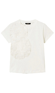 Футболка с декором из тюля