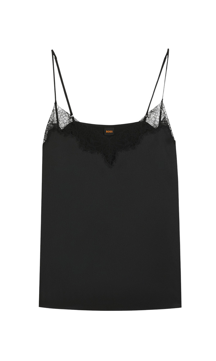 HUGO BOSS: Топ с кружевом