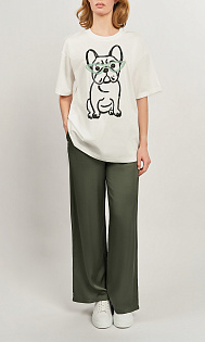 Футболка с принтом и вышивкой