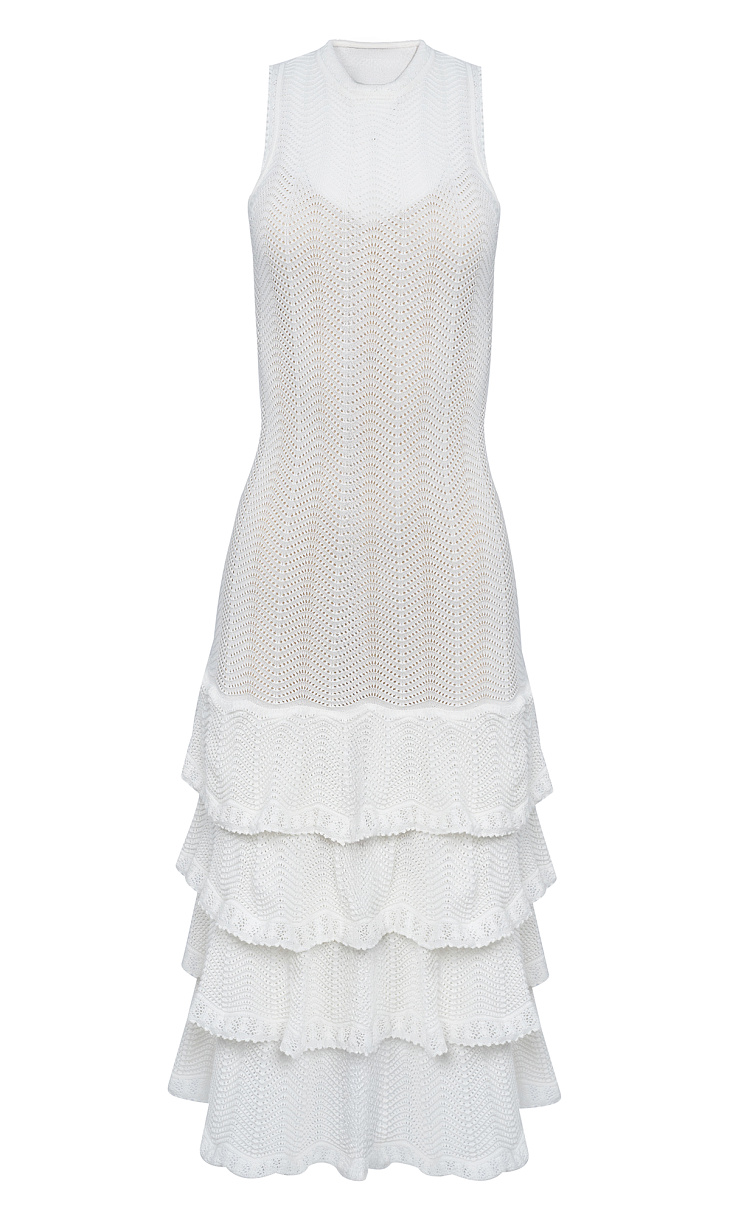 TWINSET: Ажурное платье с воланами