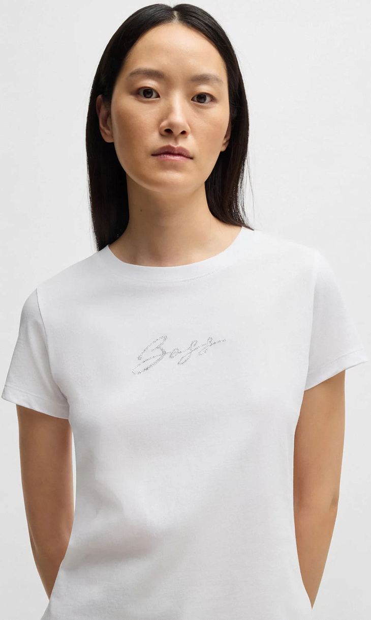 HUGO BOSS: Футболка из хлопка с принтом