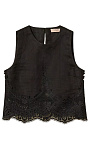 TWINSET: Льняной топ с кружевом