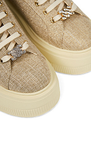 Кеды с люрексом и стразами