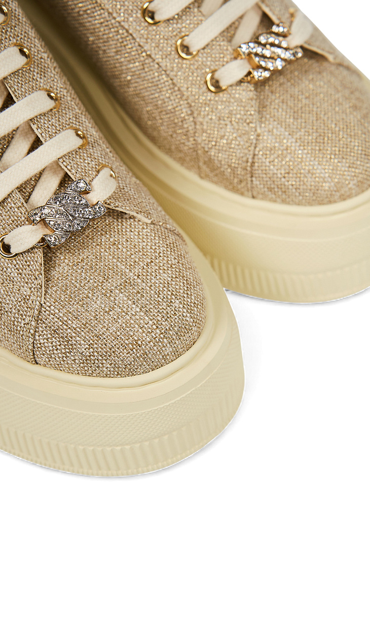 CASADEI: Кеды с люрексом и стразами