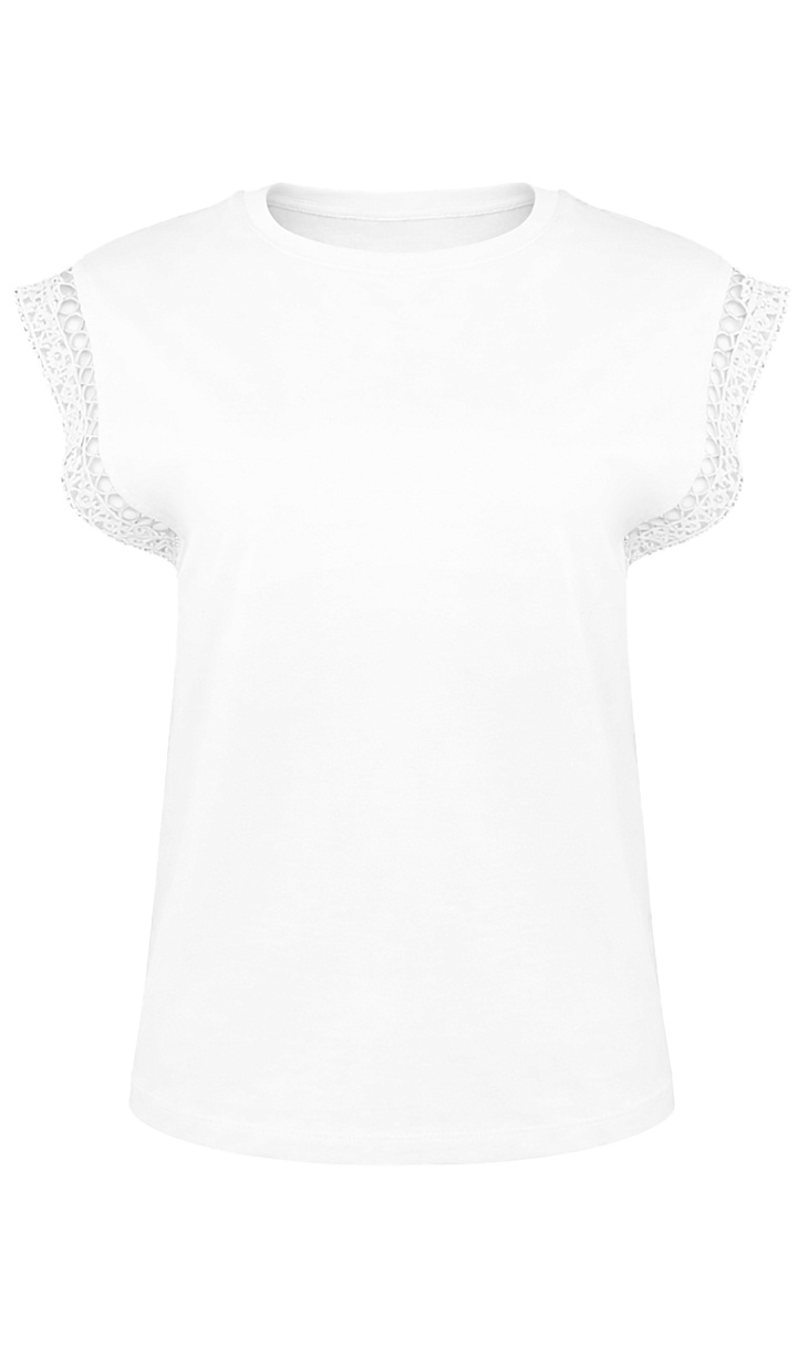 TWINSET: Футболка с кружевом