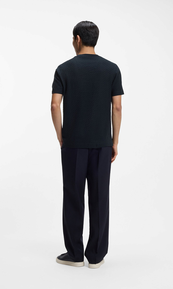 HUGO BOSS: Футболка с жаккардовым узором