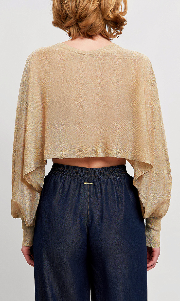 TWINSET: Укороченный пуловер с люрексом