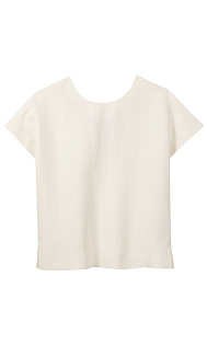 Блуза из льна с вырезом на спине