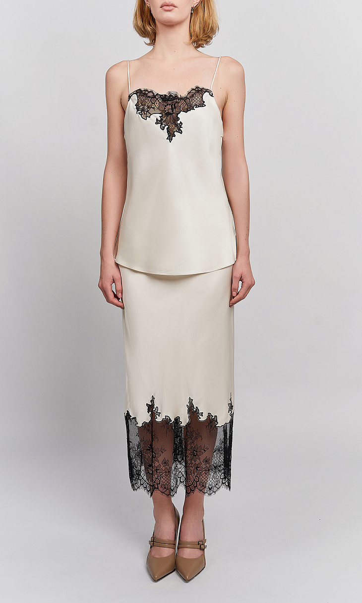 TWINSET: Топ с кружевом