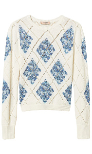 Пуловер с цветочным принтом