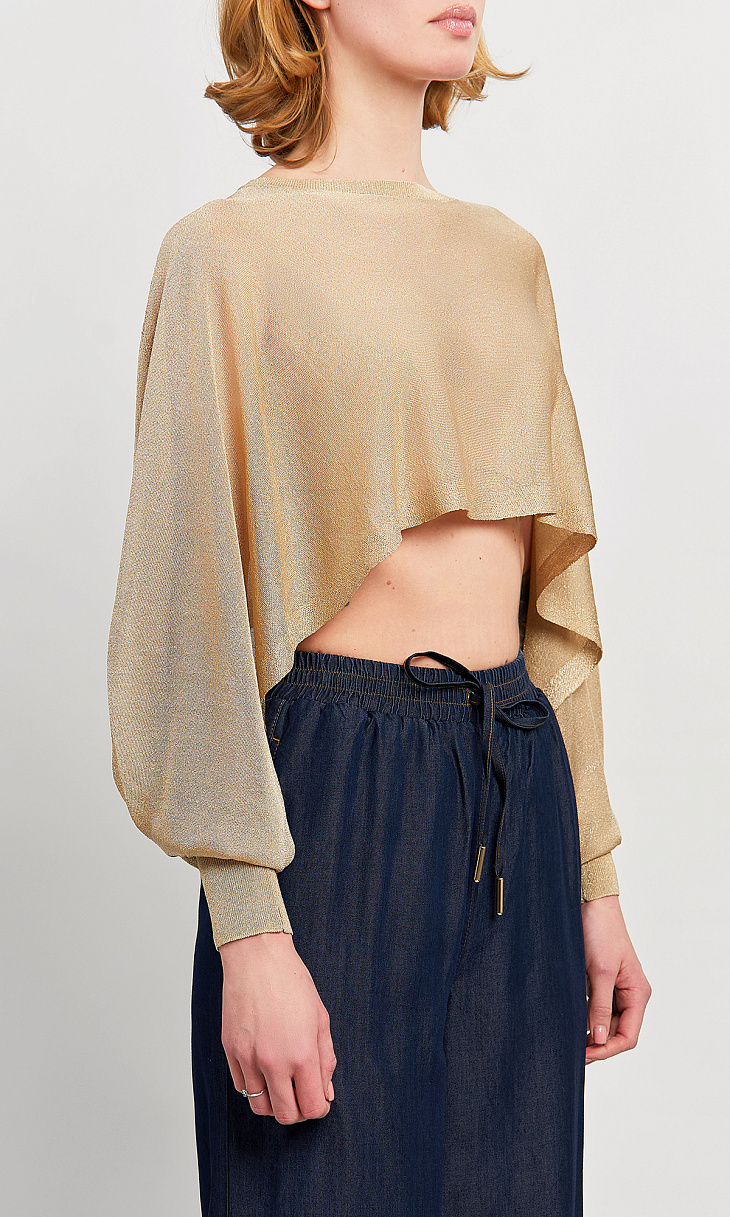 TWINSET: Укороченный пуловер с люрексом