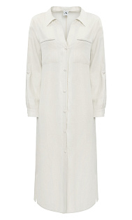 Платье-рубашка из льна