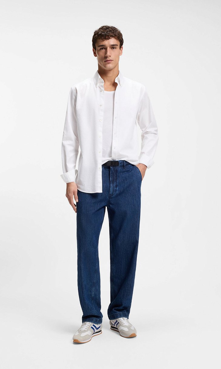 HUGO BOSS: Рубашка из хлопкового жаккарда